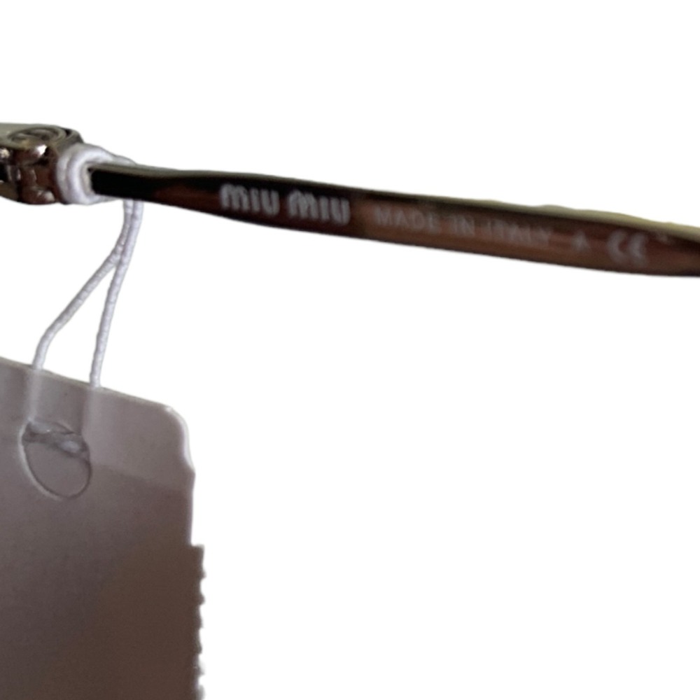 Miu Miu MU 56US Heart Sunglasses Brown Gradient Gold Scalloped Rimless Italy NEW - Picture 6 of 9